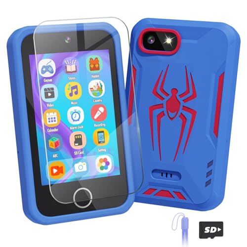 Manttely Kids Phone 3.5 Spider Toy Phone for 3 4 5 6 7 8 9 Year Old Boys Gifts Toys Age 3-9 Christmas Birthday Gifts for Boys Dual Camera Storytelling Music Player