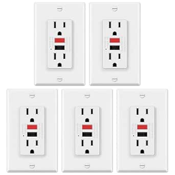 ELECTECK 15A GFCI Outputs 5 Pack