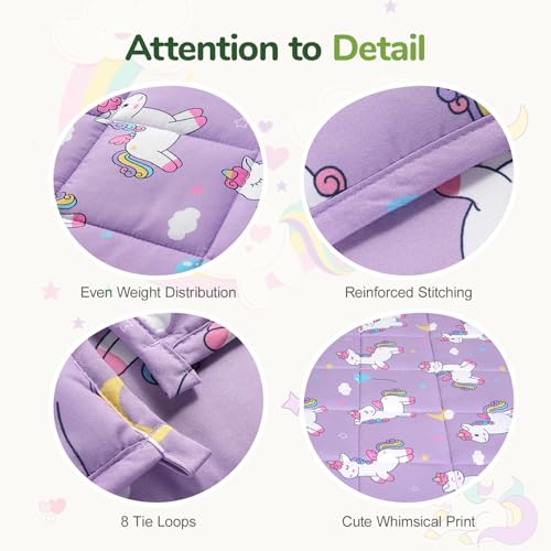 Image of Sivio Weighted Blanket 3lbs, Small Cooling Heavy Blankets, Soft Breathable Weighted Throw Blanket for Sleep, Washable, 36 inchx48 inch-3lb, Purple Pony Pauly