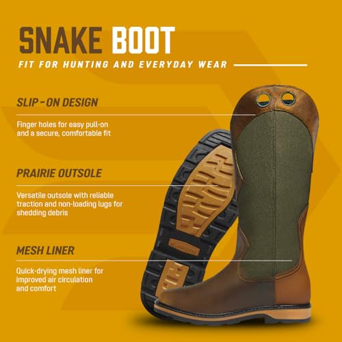 LaCrosse Snake Country 17" Snake Boots for Men - Pull-On, Non-Insulated, Prairie Outsole for Traction3