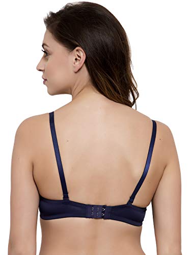 Image of Brachy Women's Polycotton Padded Underwire Push Up Bra Blue