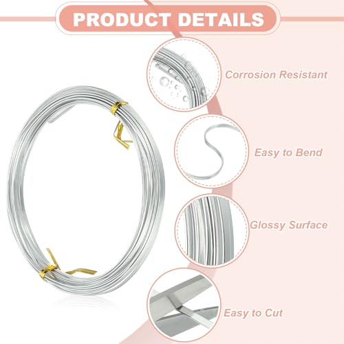 Image of uxcell 18 Gauge Flat Aluminum Wire, 16.40 ft 3mm Wide Aluminum Crafts Wire for Flower Bonsai Crafts Carving DIY Bezel Sculpting Gem Metal Wrap, Silver Tone