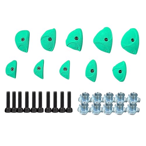 White Tech Premium Rock Climbing Holds Crimp (10 Pack) Climbing Holds for Indoor and Outdoor Play Set for Kids, Adult Easy to Install, Wall/Wood Long Lasting Crimp Grips