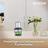 SEVERIN Universalzerkleinerer, Multizerkleinerer für grobes und feines Zerkleinern, geeignet für Crushed Ice, Käse, Nüsse und mehr, matt-schwarz/Edelstahl-gebürstet, KM 3867 – Ansicht 3
