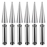 Hemobllo 12 Stück Edelstahl Sahnehörnchen Backform für Croissants und Dänisches Gebäck Wiederverwendbar Praktisch Platzsparend mit 2 Größen für Haus und Küche