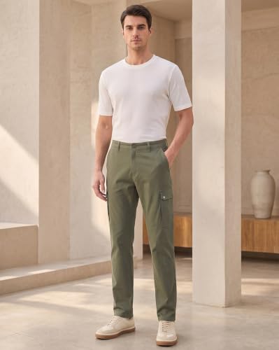 Image of NOBERO Men's Classic Cargo Pants | Cargo Pants for Men | Regular Fit | Multiple Pockets | Durable Woven Fabric | Casual & Utility Wear