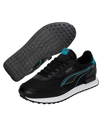 Image of Puma Unisex-Adult Future Rider Twofold Sneaker, Black-Deep Aqua, 8 UK