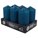  Hofer 6 Stück Stumpenkerzen 60x120mm Farbe Petrol