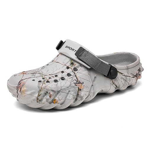 Imagen de Zuecos de jardín ligeros e impermeables para hombre con estampado floral inspirado en la naturaleza