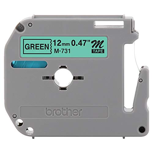 Brother Tape Cartridge 0.5IN Wide, Non-laminated Black On Green (M731) - image 3
