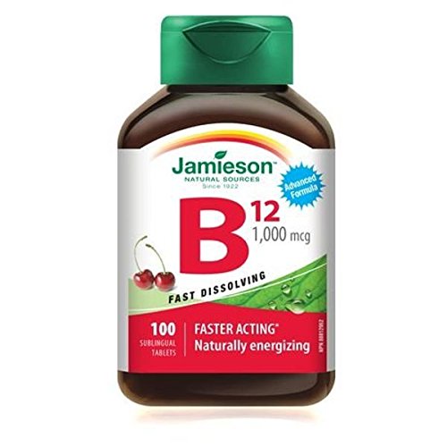Jamieson Vitamin B12 Methylcobalamin Fast Dissolving Sublingual Tablets, 1,000 Mcg, 100 Sublingual Tablets #TOP28