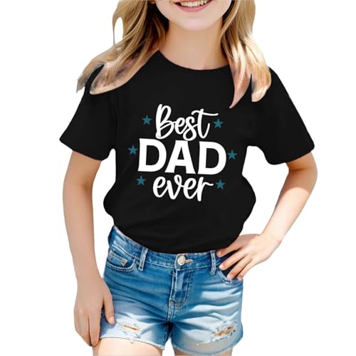 Genérico 2026 Camiseta Holgada Infantil Estampada Casual para Celebraciones Familiares (Black, 3-4 Years)