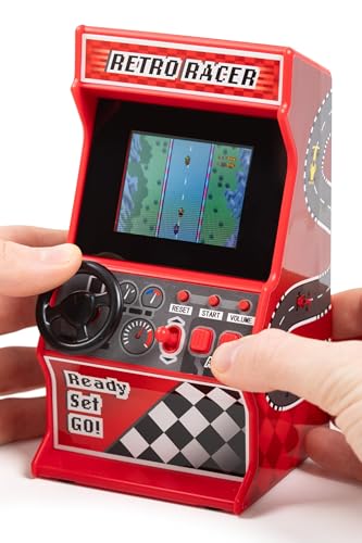 Mini máquina de Carreras Arcade, 30 Juegos de Carreras de 8 bits Integrados, Juegos de automóviles, Bicicletas, Botes y esquí, Pantalla de 2,4 Pulgadas, Volante, ThumbsUp! Mini máquina de Carreras Arcade, 30 Juegos de Carreras de 8 bits Integrados, Juegos de automóviles, Bicicletas, Botes y esquí, Pantalla de 2,4 Pulgadas, Volante, ThumbsUp!