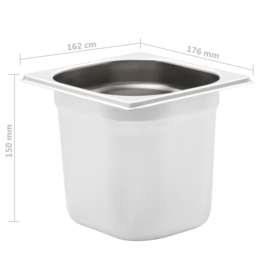 Bandejas Gastronorm 8 unidades GN 1/6 150 mm acero inoxidable,Casa y jardín,Cocina y comedor,Accesorios para aparatos de cocina,Accesorios para mesas de vapor,Cubetas para mesas de vapor-50908