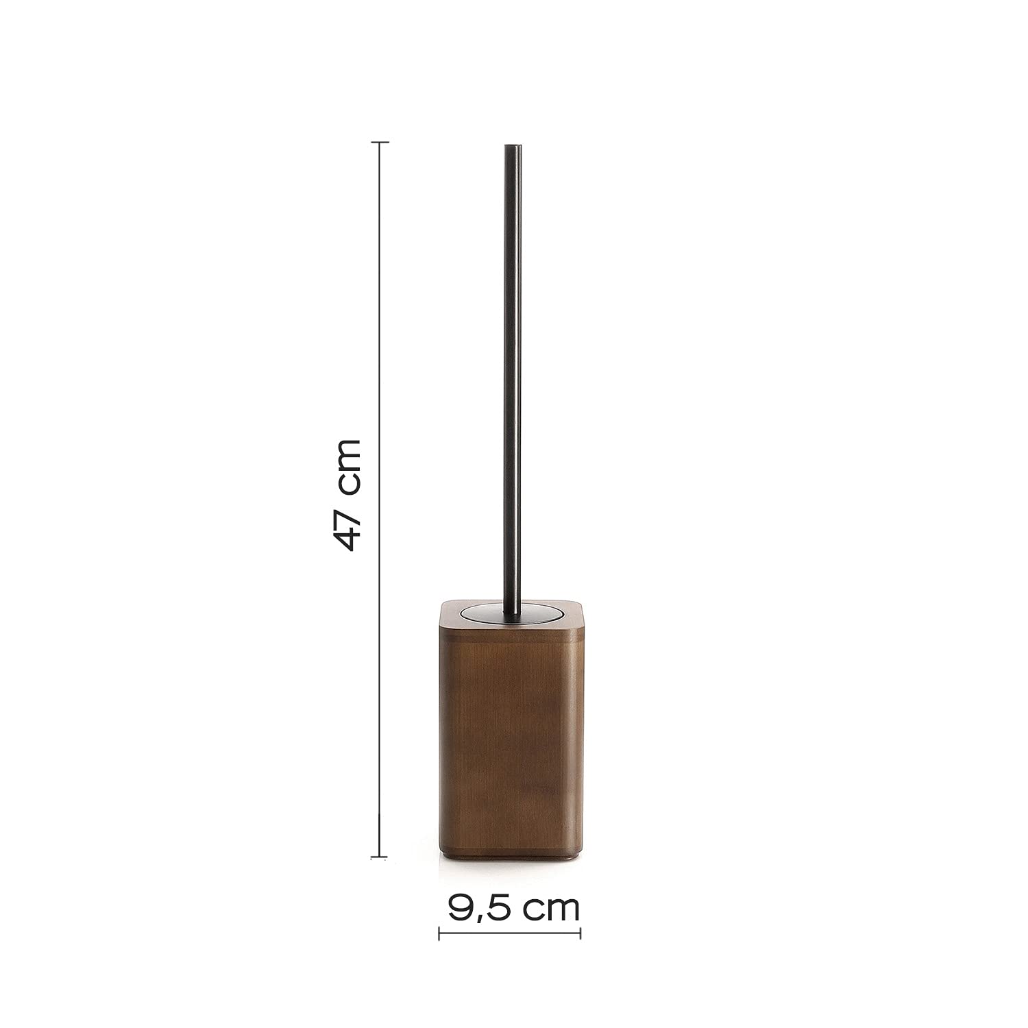 GEDY G-Dafne Scopino WC, Misure e peso: 47X9,5X9,5 CM & 0,522 KG, Scopettino wc realizzato in bambù, acciaio, resine, Finitura noce, Scopino bagno design di R&S Gedy, 2 anni di garanzia