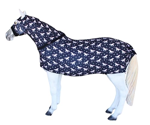 Image of Medium Challenger Horse Comfort Stretch Sleazy Full Body Sheet with Neck - 4-Way Stretch Spandex Lycra Hood & Body - Seamless Face - Twilight Unicorn 521MW21