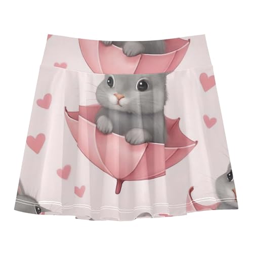 Uniform Girls Skorts Athletic Shorts Tennis Skirts Toddler Little Girl Cute Gray Bunnies Pastel 4t