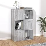 yithopi mobile contenitore,libreria a giorno armadi portaoggetti libreria con ante adatta a camere da letto, sale studio, hotel, ristoranti, ecc grigio sonoma 60x29,5x90 cm