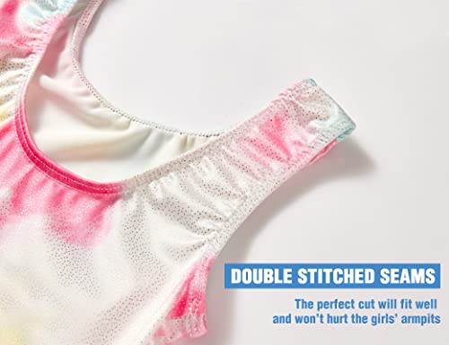 Image of TENVDA Girl's One Piece Swimsuit Sparkle Sleeveless One-Piece Bathing Suits Swimwear for Kids 2-12 Years Old