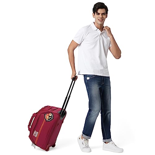 Image of Stony Brook by Nasher Miles Sunset Polyester Cabin Small 52 cm Maroon Wheel Duffel Bag for Travel | Duffle Bag with Trolley