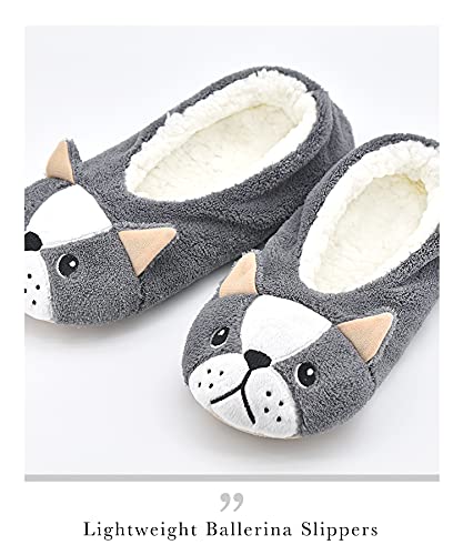 Image of DICUIRD Women's Animal Gripper Slipper Socks, Soft Sole Fuzzy Indoor House Socks