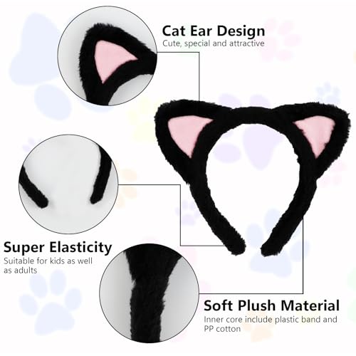 KUAOOAUK 2 Pcs Cat Ears Headband, Cute Lovely Hairband Furry Cat Ears - Image 2