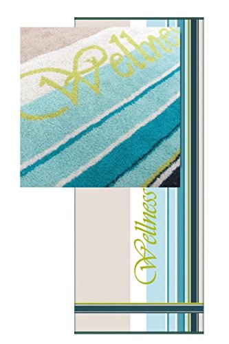 Preisvergleich Produktbild Dyckhoff Saunatuch 80x200 cm mit Schriftzug und Streifen (Petrol)