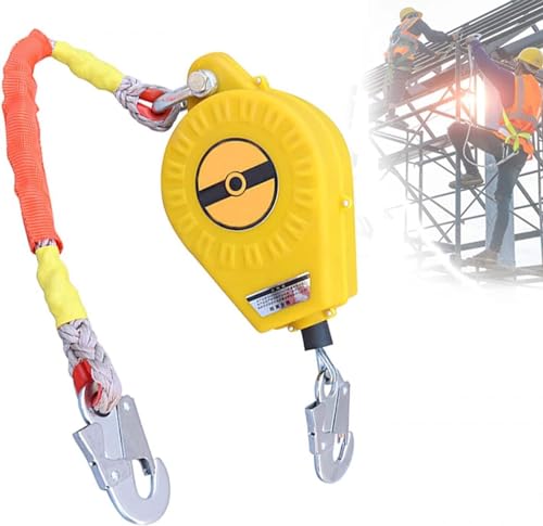 Protezione anti-caduta, cordino anticaduta con capacità di carico di 150 kg, dispositivo retrattile anti-caduta per imbracatura di sicurezza