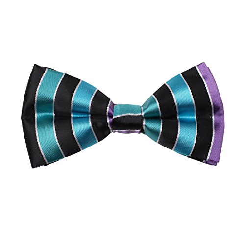 Striped men's bow ties 25.6"-neck-size clip-on adjustable po…