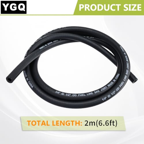 Image of 1 /4 inch ID Fuel Line Hose Braided NBR Rubber Tubing Kit w /Filters Valves Clamps fit for Kawasaki Kohler B S Craftsman MTD Small Engine Generator Mower Automotives (6.6ft)
