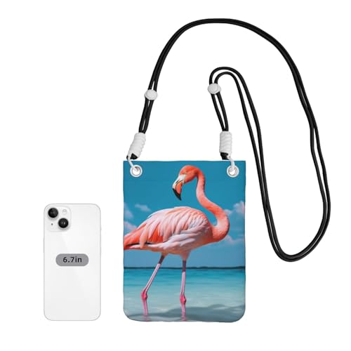 Flamingo in Water Crossbody Phone Bag for Women Men Waterproof Mini Cellphone Purse Wallet Small Crossbody Bags with Adjustable Strap Travel Cell Phone Pouch Belt Pouch4