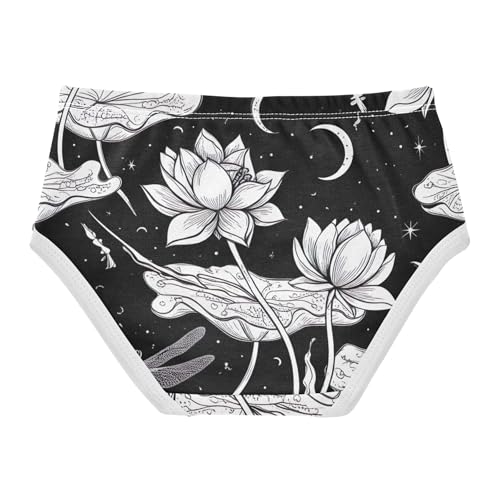 White Lotus Flowers Dragonflies Girls Underwear Toddlers 2t Cotton Panties for Girl Bright Briefs Kids Undies2