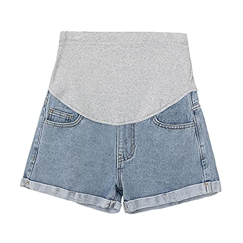 Pantalones Corto Vaqueros de Maternidad Mujer Elásticos cómodos Jeans Corto Moda Suelto Pantalones Corto Embarazo Verano premamá Denim Short