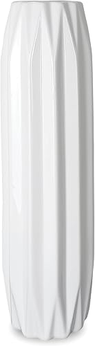 Miniatura 1 de Florero de cerámica blanca, jarrones modernos texturizados de 12 pulgadas de alto para decoración del hogar, granja, centros de mesa, estantes,