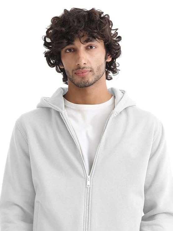 Image of DROBE Plain Chain Hooded Zipper Hoodie for Unisex