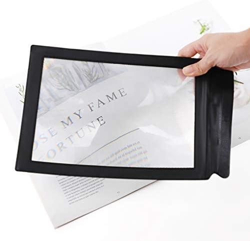 A4 Full Page Reading Magnifier 3X Handheld Reading Aid Plastic Rectangular Magnifying Portable Large Sheet Magnifier Reading Aid Lens for Seniors,Low Vision,Reading Books and Pages,Sewing Crafts