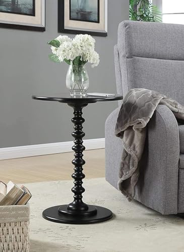 Image of VASIL MART Wooden Round Bed Side Table End Table, Side Table, Night Stand Beah Table for Living Room Bedroom (Black)