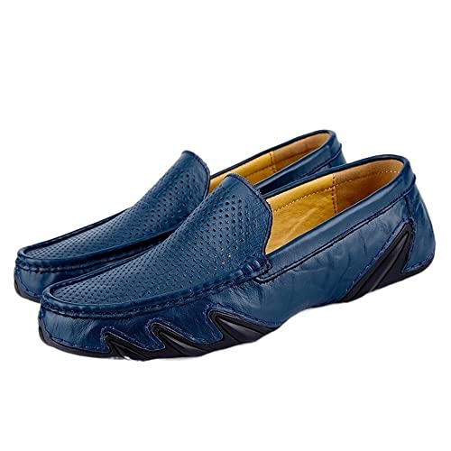 Loafers for Men Moccasins Shoes Breathable Solid Colors Leather Lightweight Slip Resistant Flexible Outdoor Party Slip-on