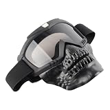 EMUKOEP Abnehmbare Schutzbrille, Professioneller Schutz, Atmungsaktive Linse, Skisport-Motorradmaske für Outdoor-Enthusiasten (Grau)
