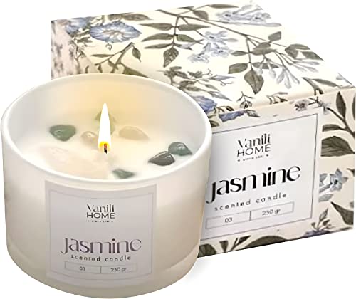 Peach Scented Candle | Aromatherapy Candle for Home | Natural Soy Candle | Best Smelling Candles for Home | Jar Candle with 100% Cotton Wick | 250 Grams Candle for Men & Women (Jasmine)