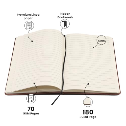 Image of AICA Personalized Name & Charm Doctor Leather Notebook Diary - A5 Size, 180 Ruled Pages (Dark Brown) | Customized Gift for Doctors Retirement Farewell Appraisal Birthday For Men Women Girls Boys