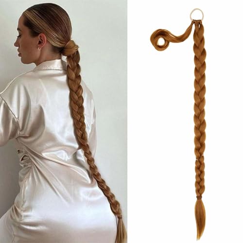 YOSILADY Long Braid Ponytail Extension (Dark Gold, 34 Inch, 1Pcs)