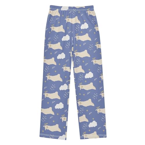 ZZXXB Sleeping Llama Boys Long Pants Soft Trousers Elastic Waist Kids Lounge Bottoms with Pockets S-XL