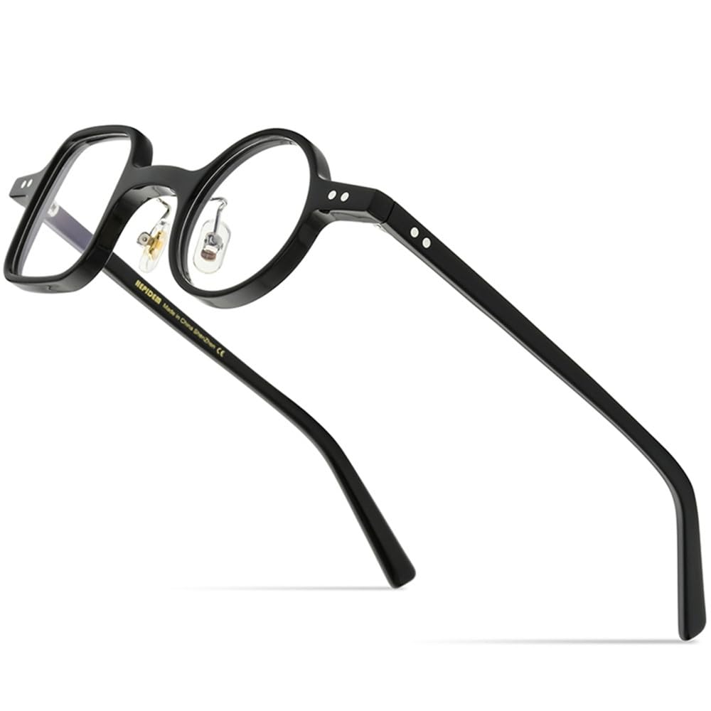 MUTYNE Acetat-Brillengestell für Herren, Retro, Vintage, links, quadratisch, rechts, rund, Brillen, Brillen