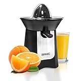 Este aparato incluye dos conos en color negro de diferente tamaño que puedes intercambiar en función del tamaño de los cítricos. Este tipo de frutas es conocido por ser bajos en calorías y ricos en vitamina A / B1 / B2 y C (calcio, magnesio y potasio), así como por sus propiedades antioxidantes, beneficiosas tanto como tratamiento contra el colesterol malo y el ácido úrico como para la desintoxicación del hígado y el sistema digestivo.