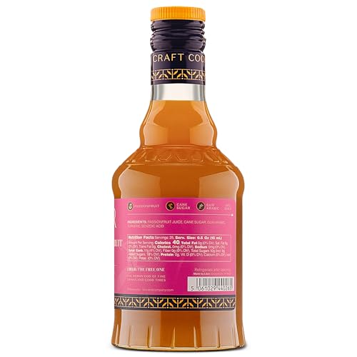 Liber & Co. Tropical Passionfruit Syrup (12.7 oz) - Craft Cocktail Mixer with 50% Passionfruit Juice - Perfect for Hurricanes, Saturns & Tiki Drinks