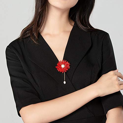 Broche perle rouge cadeau d'anniversaire idéal pour femmes