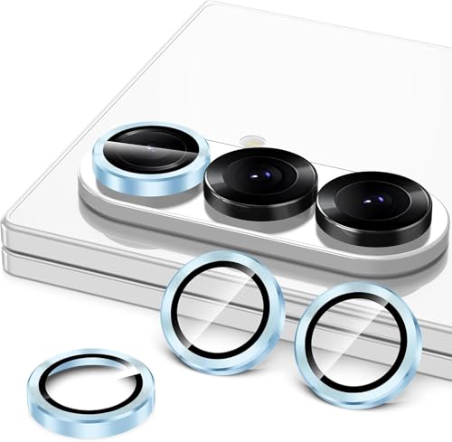 Image of TechTrendz Camera Lens Protector Ring for Samsung Galaxy Z Fold 7 Aluminum Alloy Rings, Ultra-HD Full Coverage Anti Scratch Metal Ring, Z Fold 7 Camera Lens Protector (3 Ring Included) (Sierra Blue)
