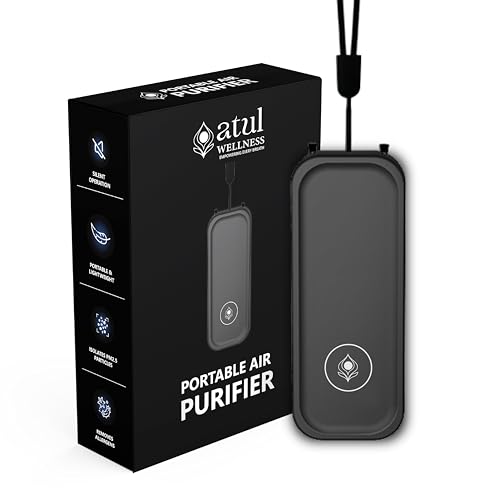 ATUL WELLNESS Personal Wearable Air Purifier, Pocket Portable Air Cleaner for Car, Home & Travel, 3rd Gen 50 Million Anions/cm³, Rechargeable PM2.5 Smog & Odor Protection
