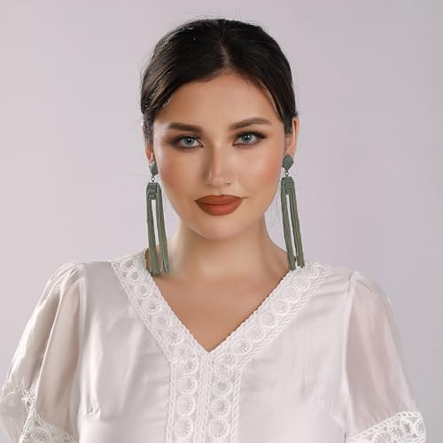 Coiris Statement Thread Tassels Dangle Drop Earrings for Women4